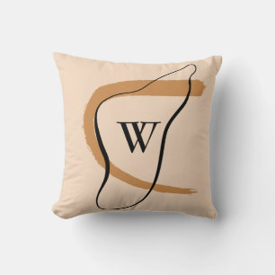 Cojín Decorativo Resumen Monograma moderno Terracota inicial