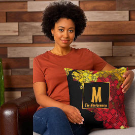 Cojín Decorativo Resumen Monogramado Nombre personalizado contempor