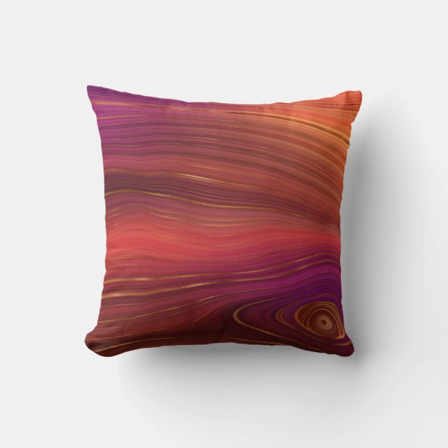 Cojín Decorativo Resumen Naranja Purple Red Gold Pattern (Anverso)