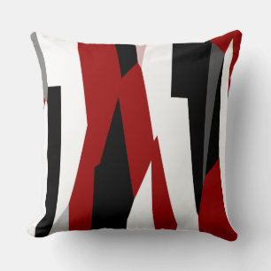 Cojín Decorativo Resumen negro, rojo y blanco