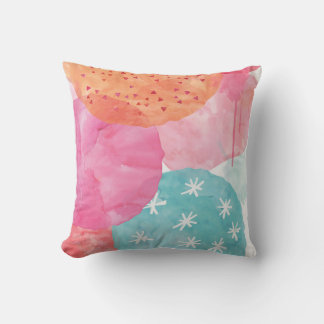 Cojín Decorativo Resumen Niños Pillow Rosa, azul, naranja
