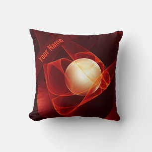 Cojín Decorativo Resumen Nombre fractal de fantasía de crema roja m
