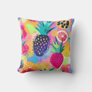 Cojín Decorativo Resumen Paraíso Fiesta de Fruta Tropical
