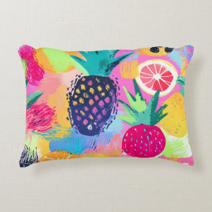 Cojín Decorativo Resumen Paraíso Fiesta de Fruta Tropical