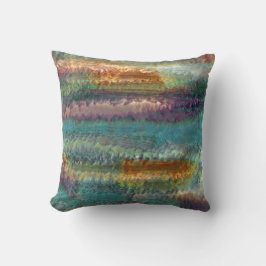 Cojín Decorativo Resumen patina patrón de hojas de cobre verdes