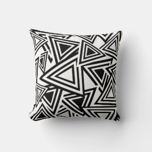 Cojín Decorativo Resumen Patrón de triángulo blanco negro