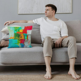 Cojín Decorativo Resumen Patrón elegante de pintura de color mezcla