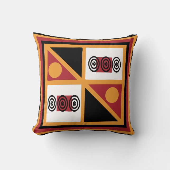 Cojín Decorativo Resumen Patrón geométrico tribal africano (Anverso)