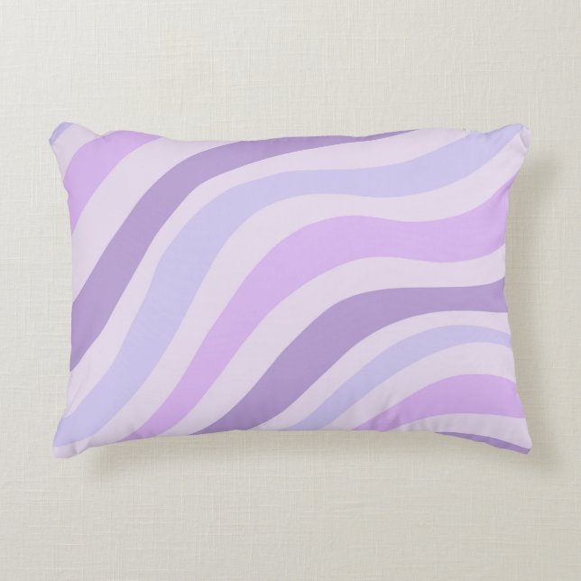 Cojín Decorativo Resumen Patrón líquido de la banda gruesa azul púr (Anverso)