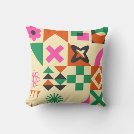 Cojín Decorativo Resumen Patrones geométricos coloridos Verde