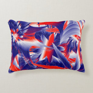 Cojín Decorativo Resumen Rojo Blanco y Azul