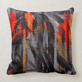 Cojín Decorativo Resumen rojo Naranja gris