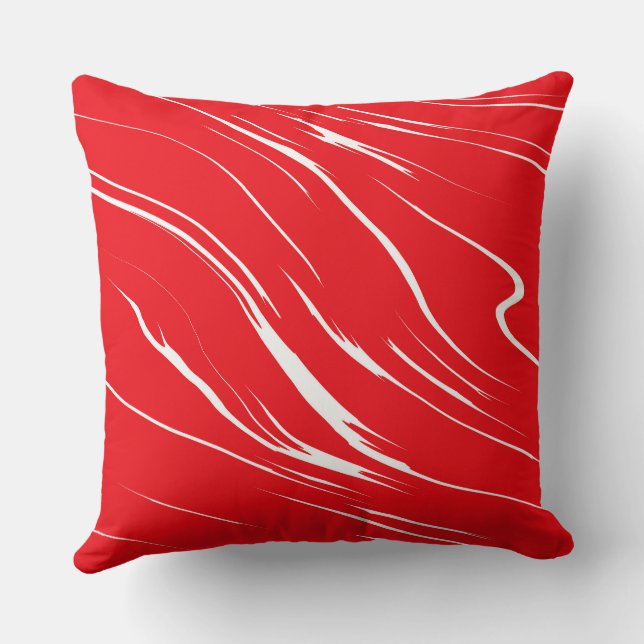 Cojín Decorativo Resumen rojo y blanco (Reverso )