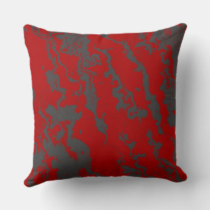 Cojín Decorativo Resumen rojo y gris