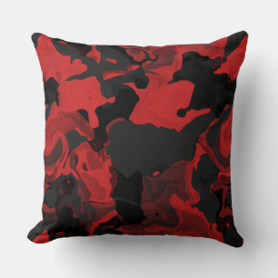 Cojín Decorativo Resumen rojo y negro