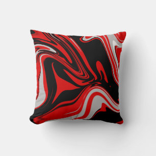 Cojín Decorativo Resumen rojo y negro
