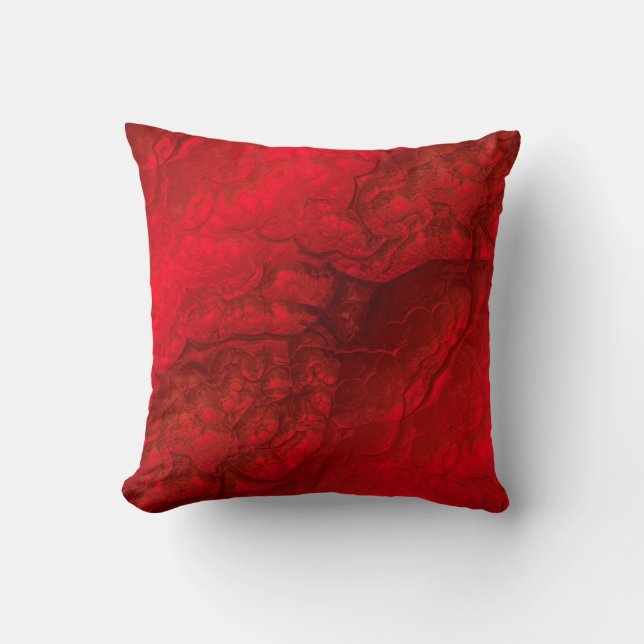 Cojín Decorativo Resumen rojo y negro patrón texturizado (Anverso)