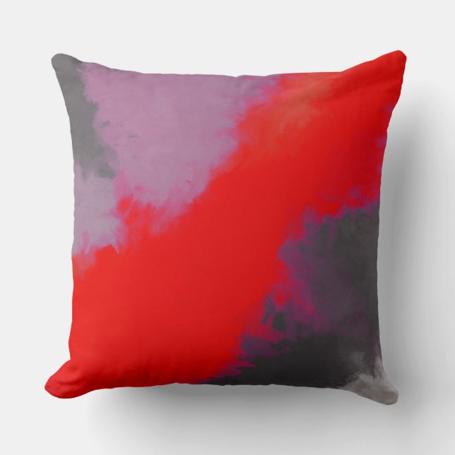 Cojín Decorativo Resumen rosa gris rojo (Anverso)