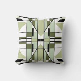 Cojín Decorativo Resumen simétrico de color blanco negro pálido