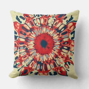 Cojín Decorativo Resumen SUN FLOWER - azul rojo + tu trasero.