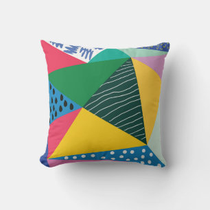 Cojín Decorativo Resumen Triangular: Decoración de cosecha geométri