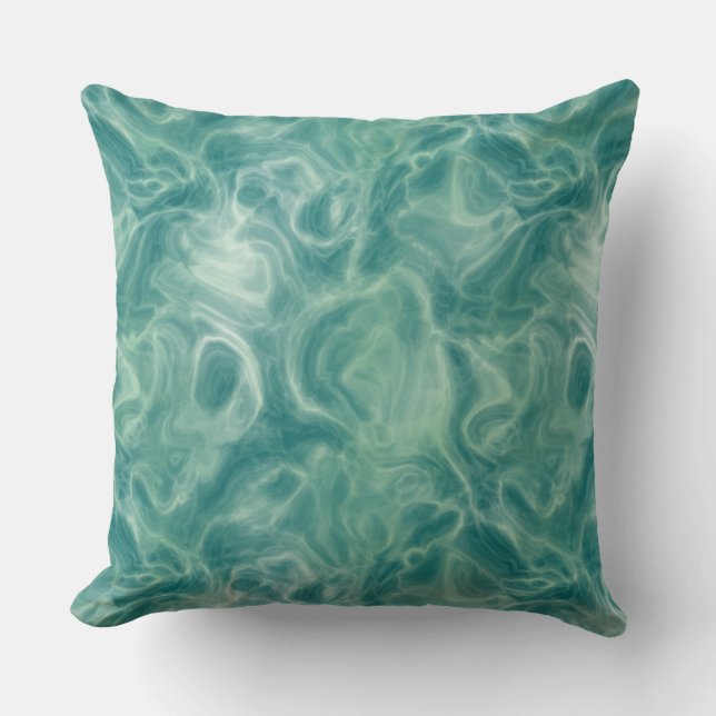 Cojín Decorativo Resumen verde turquesa (Anverso)