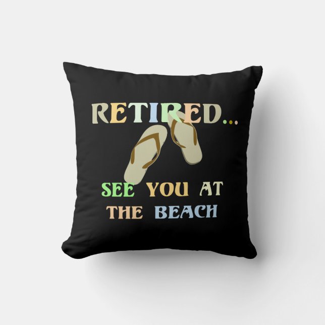 Cojín Decorativo Retirado - Nos vemos en la playa (Anverso)