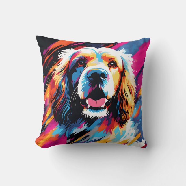 Cojín Decorativo Retrato abstracto de Cocker Spaniel (Anverso)