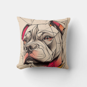 Cojín Decorativo Retrato abstracto de Pit Bull