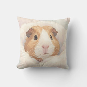 Cojín Decorativo Retrato Adorable de Conejillo de Indias Esponjoso