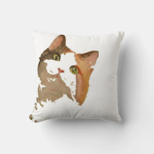 Cojín Decorativo Retrato artístico de gato de Calico teñido de colo