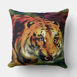Cojín Decorativo Retrato artístico del tigre parpadeante