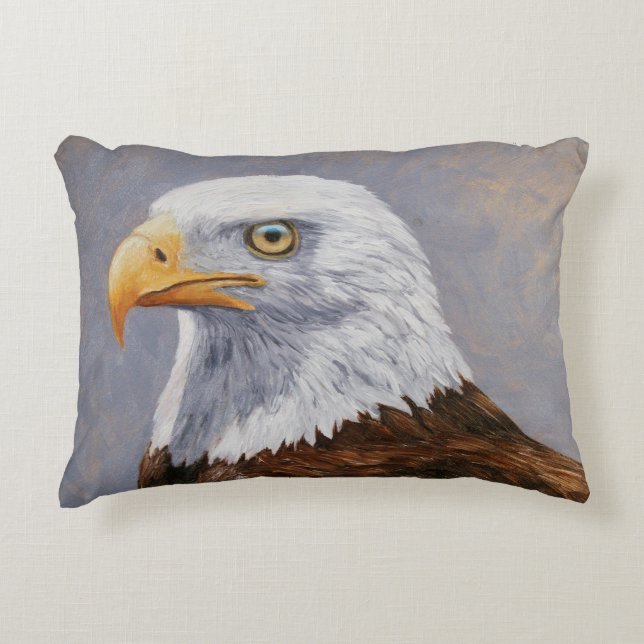 Cojín Decorativo Retrato de águila calva (Anverso)