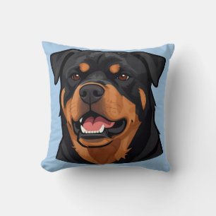 Cojín Decorativo Retrato de Cabeza de Rottweiler