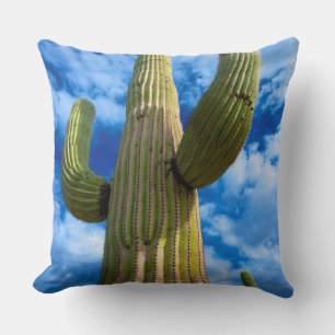 Cojín Decorativo retrato de cactus Saguaro, Arizona