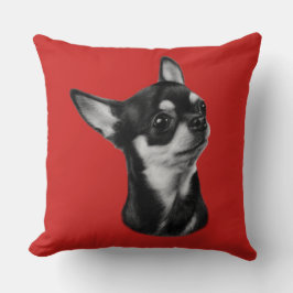 Cojín Decorativo Retrato de chihuahua pintado a mano