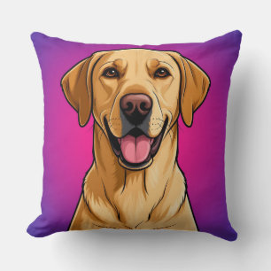 Cojín Decorativo Retrato de dibujos animados de Golden Retriever fe