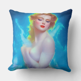 Cojín Decorativo Retrato de diosa etérea - Fantasía surrealista