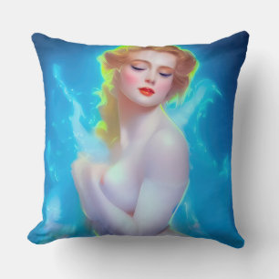 Cojín Decorativo Retrato de diosa etérea - Fantasía surrealista
