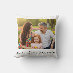 Cojín Decorativo Retrato de Familia Personalizado con Mensaje