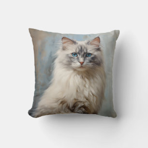 Cojín Decorativo Retrato de gato de Ragdoll