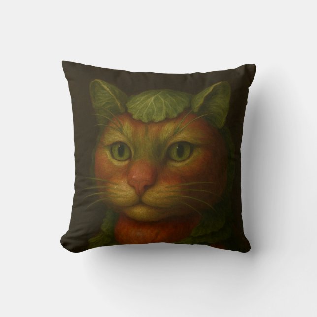 Cojín Decorativo Retrato de gato renacentista (Anverso)