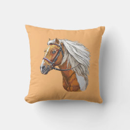 Cojín Decorativo Retrato de herradura dibujado a mano