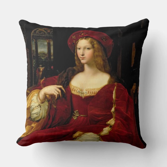 Cojín Decorativo Retrato de Jeanne de la esposa de Aragón (Anverso)