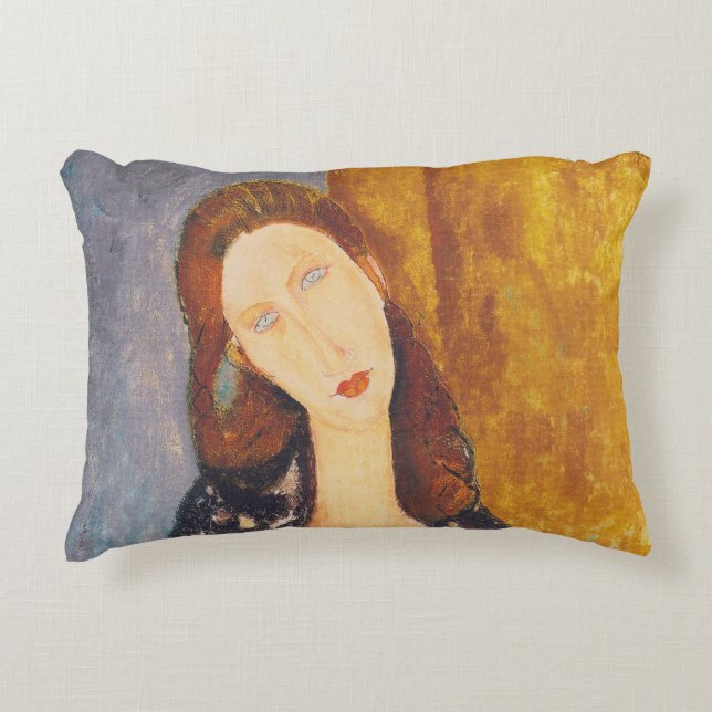 Cojín Decorativo Retrato de Jeanne Hebuterne de Amedeo Modigliani (Anverso)
