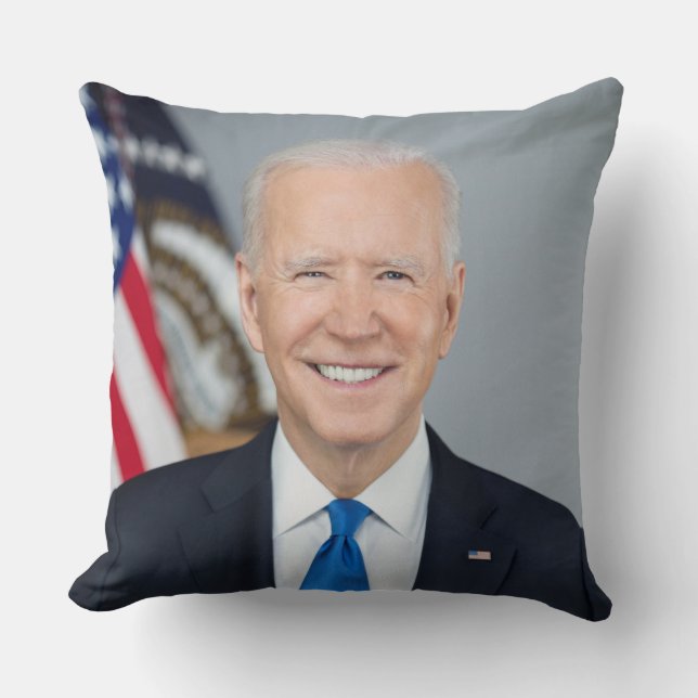 Cojín Decorativo Retrato de la Casa Blanca del presidente Joe Biden (Anverso)