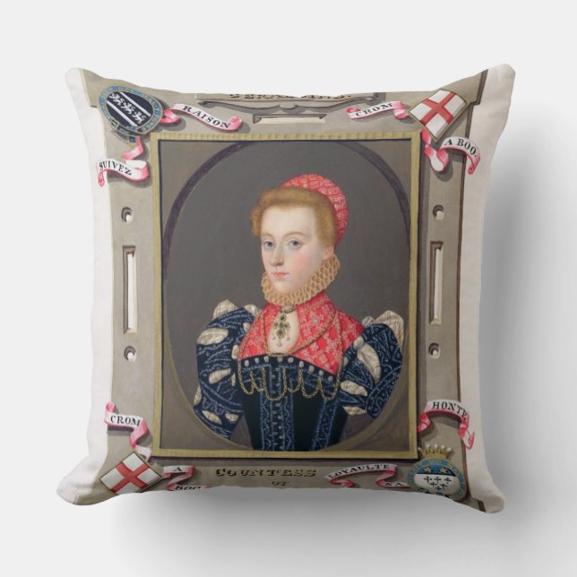 Cojín Decorativo Retrato de la cuenta de Elizabeth Fitzgerald (Anverso)