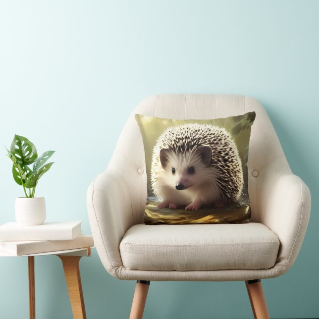 Cojín Decorativo Retrato de la vida salvaje de Baby Hedgehog (Silla)