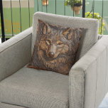Cojín Decorativo Retrato de Lobo con Cuero Fundido<br><div class="desc">Este diseño se puede personalizar eligiendo la opción Editar diseño. También puede transferir a otros artículos. Póngase en contacto conmigo en colorflowcreations@gmail.com o utilice la opción de chat en la parte superior de la página si desea tener este diseño en otro producto o necesita ayuda. Ver más de mis diseños...</div>