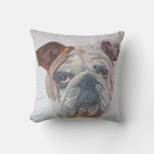 Cojín Decorativo Retrato de Mascota artístico de Bulldog estadounid